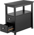 Oteymart Side Table End Table Narrow Sofa Table Rectangular Side Cabinet with Drawers and Shelf for Living Room