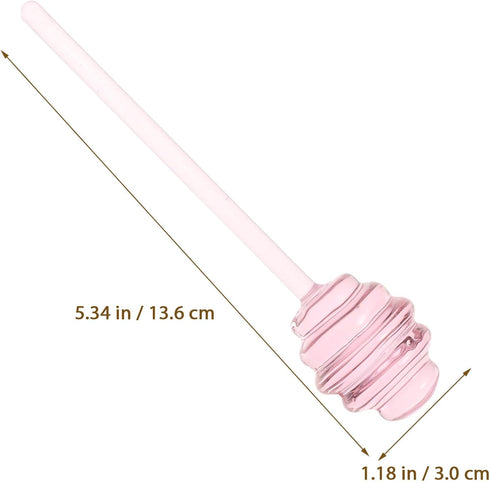 5.34 CALLARON Glass Honey Dipper Stick Clear Honey Stirring Stick Honey Server Spoon Jam Syrup Stirring Wand for Honey