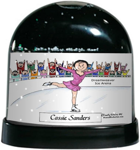 PrintedPerfection.com Personalized Ice Skater Female Snow Globe Gift