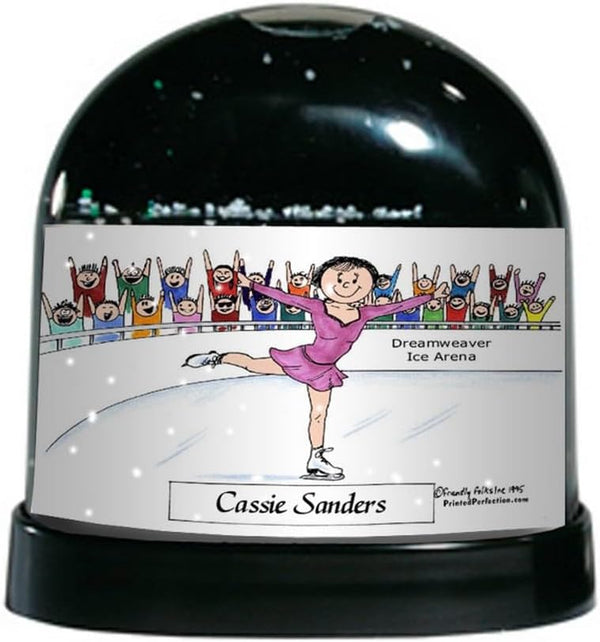 PrintedPerfection.com Personalized Ice Skater Female Snow Globe Gift