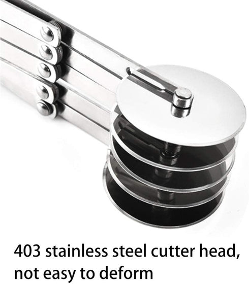 5 Wheel Pastry Cutter, Expandable Stainless Pizza Slicer, Multi-Round Baking Cutter Roller for Cookie Dough