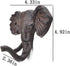 Antiqued Reproduction Cast Iron Elephant Head Single Hook Hanger, Heavy Duty Iron Art Decorative Coat Hat Hooks (1 pc)