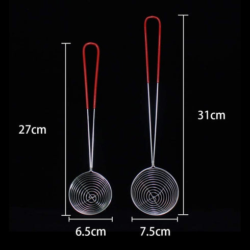 Draining Scoo p, Skimmer Slotted Spoon, Boba Pearl Scoo p Strainers, Mini Mesh Skimmer Spoon with Handle, Round Hot Pot Strainer for Kitchen Frying Food Pasta(size:L) by JIANWEI