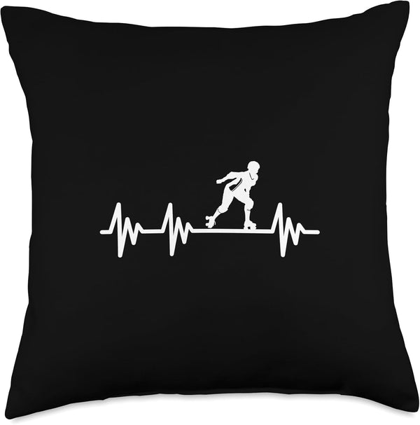 Rollerblade Inline Skates Heartbeat Throw Pillow