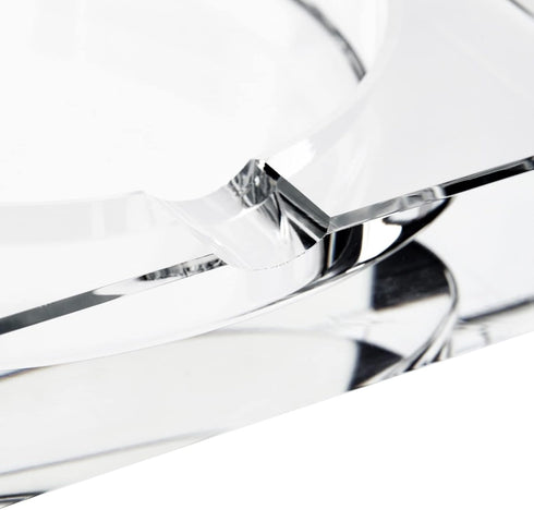 Juvale Glass Crystal Ashtray with 4 Slots for Cigars - Luxury Square Cigarette Holder for Home, Office, Desk (7 x 7 x