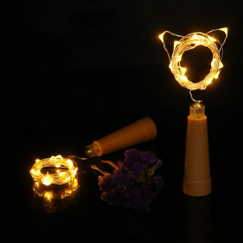 Amants01 Lights,12 Pack 20 Wine Bottle String LEDs AAA Battery Powered Warm White Wine Bottle Cork Stopper Lights