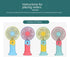 New Cartoon Fruit Handheld Fan, USB Charging Portable Fan with Base, 2-speed Wind (Dblue)