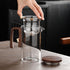 900ML Enchanti Magic Tea Pot, Water Separation Glass Teapot with Wooden Handle, Press Control Enchanti Tea Infuser