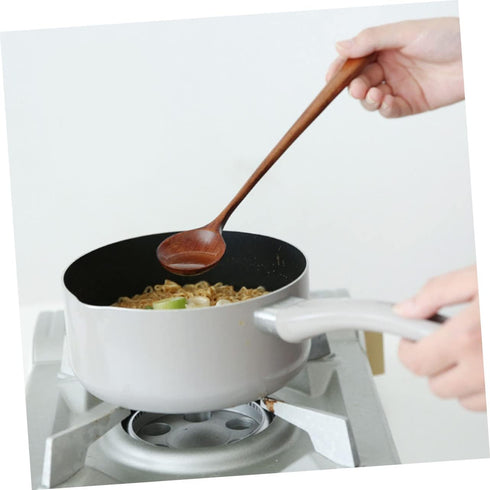 BESTOYARD 4pcs Wooden Mixing Spoons, Long Handle Honey Wooden Spoons for Eating, Non-Stick