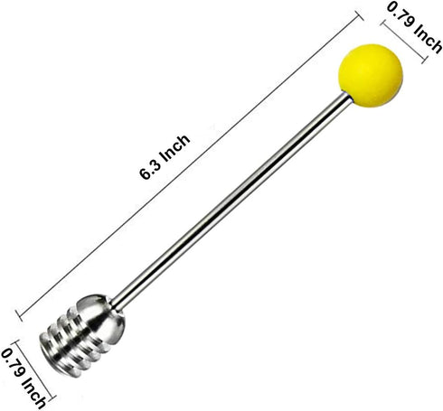 Stainless Steel Honey Dipper Stick - 6.3 Inch Honey Wand Server for Honey Pot, Dispense Drizzle Honey, Wedding Party