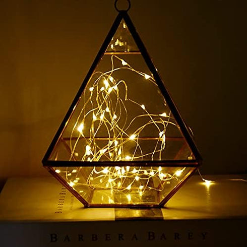 Kangheshun Timer Led String Light,2 Pack Mini Battery Powered Silver Wire Starry Fairy