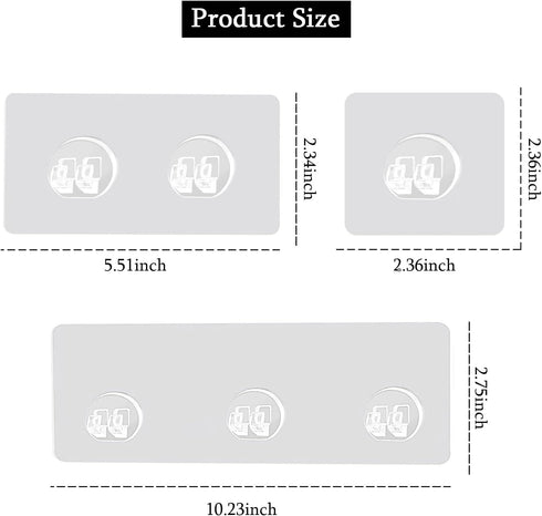 Meisuitd 12Pcs Adhesive Hooks Sticker, Waterproof Corner Shower Caddy Adhesive Hooks Replacement, Strong Adhesive Wall