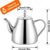 SANQIAHOME Stainless Steel Teapot Coffee Server, 1200ml