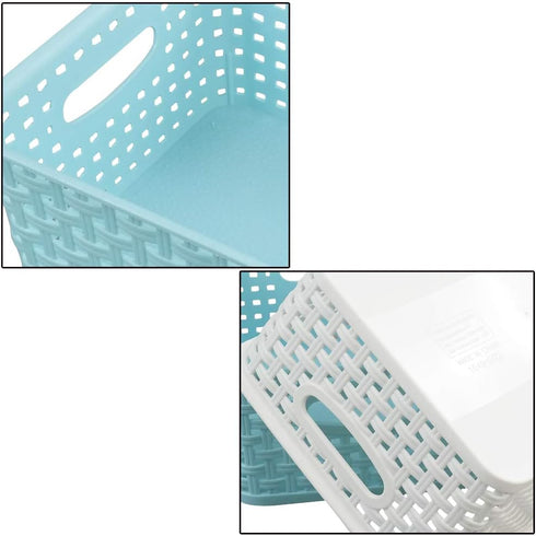 Vababa Plastic Storage Baskets/Storage Bins, Pack of 6
