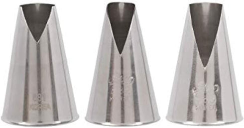 Ateco Set of 3 St Honore Pastry Tips, #881, #882 & #883, Stainless Steel