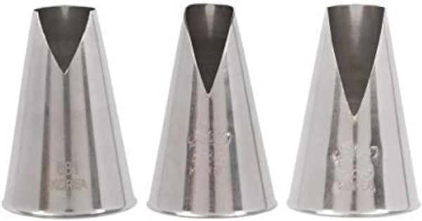 Ateco Set of 3 St Honore Pastry Tips, #881, #882 & #883, Stainless Steel