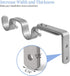 Heavy Duty Curtain Rod Brackets - Adjustable Double Rod Holders, 1 Inch (2 PCS, Silver)