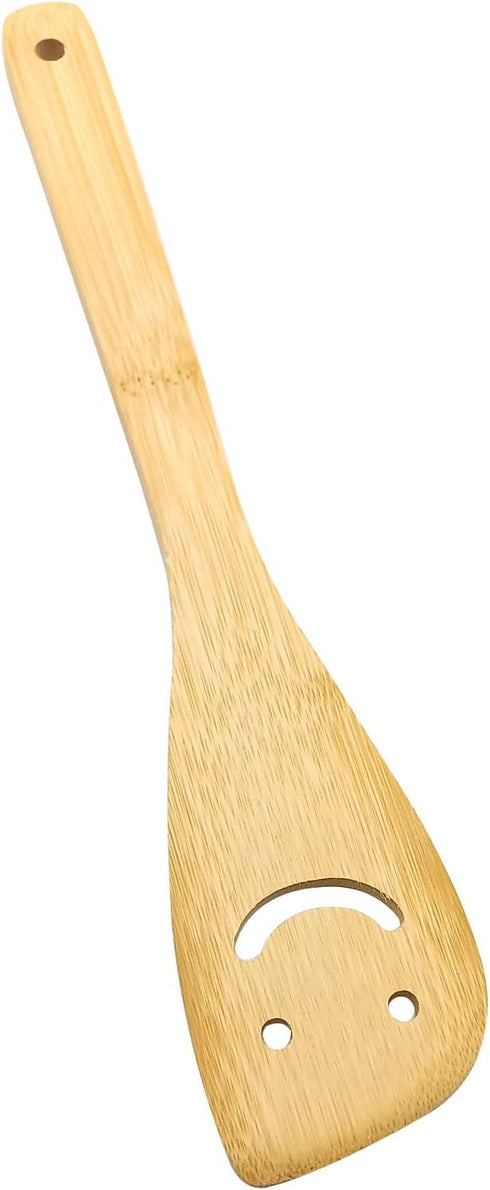 2 Pack Bamboo Smiley Face Kitchenware Cooking Utensil Set - Eco-friendly Stir-fry Spatula