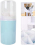 Blue Kitchen Utensil Holder with Cover, 4 Compartment Wall-Mounted Plastic Silverware Holder, Utensil Drying Rack for