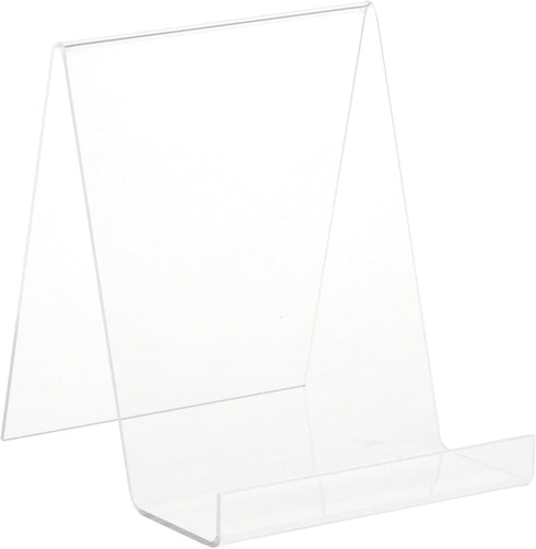 Plymor Clear Acrylic Flat Back Display Easel, 2.5" Box Ledge, 7.25" H x 6" W x 7" D