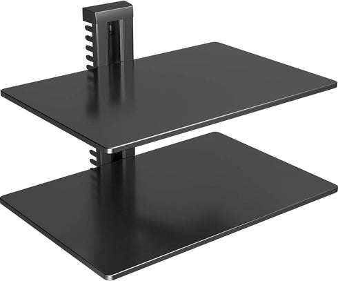 PERLESMITH Floating AV Shelf, Double Wall Mount TV Shelf - Holds up to 17.6lbs for Xbox, Projector, Cable Box