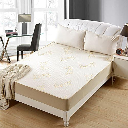 21 inch (Calking(78x84)) OctoRose Premium up to Deep Waterproof Fitted Sheet Mattress Cover Pad Protector.