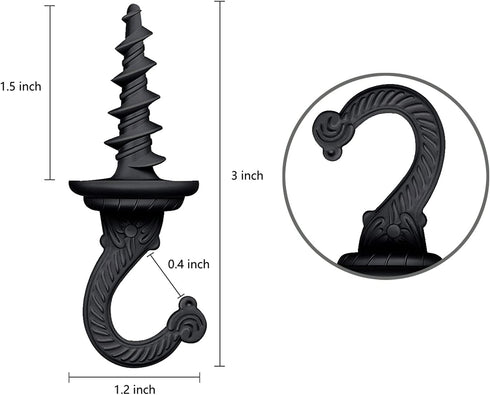 OBSTKUCHEN 6 Pack, Heavy Duty Ceiling & Wall Mount Hangers, Swag Style Drill-in Hooks for Hanging Plants, Chandeliers