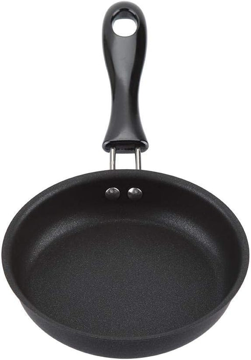 12cm Mini Round Frying Pan for Frying Eggs, Iron Coating Kitchen Cookware, Household Small Kitchen Cooker, Black