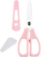 Healthy Baby Food Ceramic Scissors with Cover, Portable Shears (Pink)