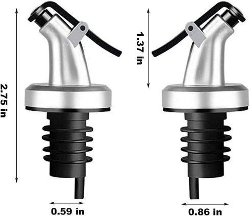 Auconda 10 Pack Oil Spouts, Olive Oil Vinegar Bottle Stopper Dispenser with Tube Brush, Leakproof Bottle Spouts