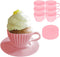 Evelots Baking Cupcake Molds, Silicone Teacup Set, 12 Pc Set, Oven-Safe Muffin Cups for Parties