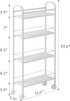 4-Tier 5.9" 4-Tier (5.9" 33.6" Asgolion Slim Storage Cart, Small Rolling Cart with Wheels, Deep, Narrow Bathroom Shelf