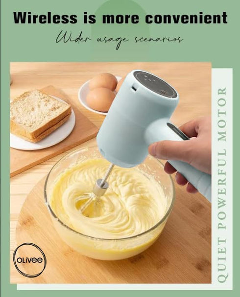 Electric Hand Mixer Egg Beater, USB Rechargeable Handheld Mixer