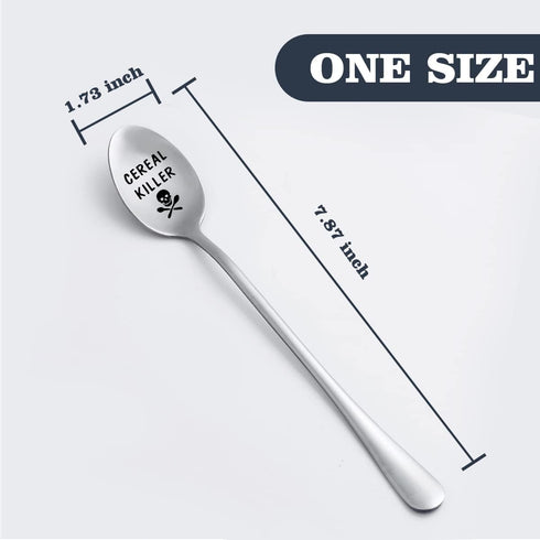 Laser Engraved Cereal Killer Spoon for Dad, Pragmatic Gift for Cereal Lovers, Funny Birthday Gift