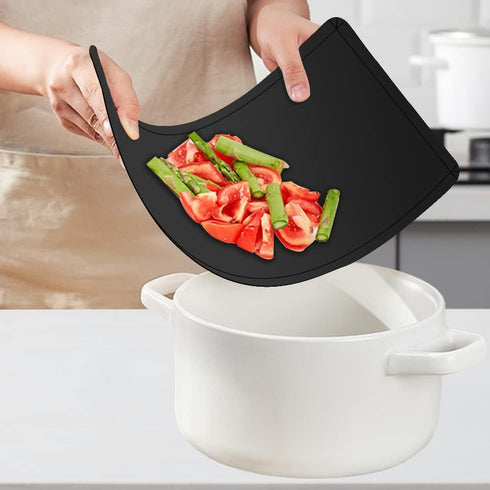 WK Extra Thick Foldable Cutting Boards with Lip, Flexible Plastic Mats for Kitchen, Non-Slip, BPA Free, Dishwasher