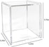 Isaac Jacobs Clear Acrylic Cube Organizer with Lid (5.25" L x 5.25" W x 5.75" H), Stackable, Storage Solution for Makeup, School & Office Supplies & More, for Bathroom, Kitchen, Office