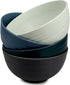 shopwithgreen Plastic Cereal Bowls Set of 4, 24 OZ Dark Coastal, Reusable for Kitchen, Microwave and Dishwasher Safe