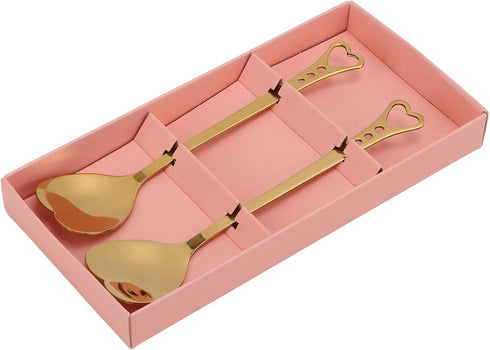 2Pcs Heart Shaped Coffee Dessert Spoon, Metal Stirring Spoon for Tea Dessert Drinks Ice Cream
