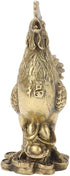 Hilitand Brass Luck Rooster Chicken Statue, Feng Shui Decor for Good Luck and Wealth, 10cm/3.94in