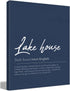 BIWSHA Navy Canvas Wall Art Prints Decor for Lake House, Lake Themed Paintings, 11x14 Inches, Gifts for Lake Lovers