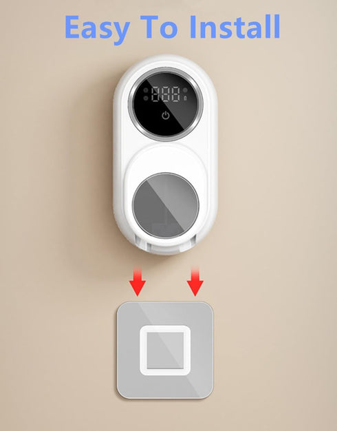 SHKI Toothbrush Cleaner & Toothbrush Holder, Cleaning and Air Drying, LED Smart Screen, Rechargeable Wall Mount