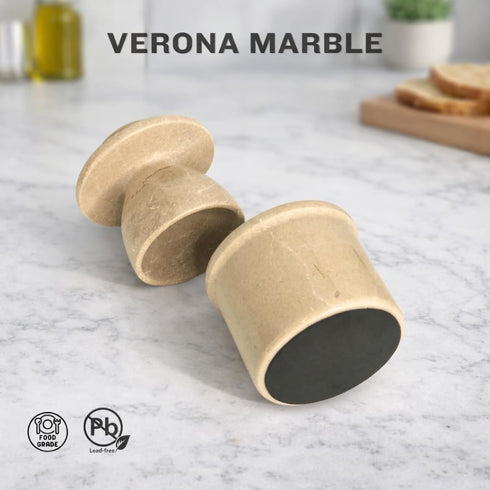 4" 90ml/3oz Verona Marble Butter Keeper - French Butter Crock with Lid - Freezer Safe Stone Butter Dish - Capacity