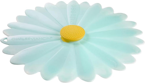 Charles Viancin Daisy Silicone Lid for Food Storage - 11''/28cm - Airtight Seal, BPA-Free, Aqua