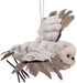 Grey Flying Owl Ornament with White Fur, Christmas