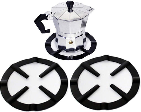 2 Pack Iron Gas Stove Cooker Plate - Coffee Moka Pot Stand Reducer Ring Holder
