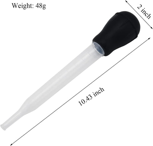 Turkey Baster Set, Injector Syringe with Cleaning Brush, 11.5 inch Baster for BBQ Grill Baking Kitchen