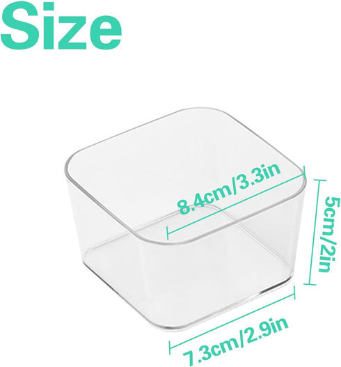 6pcs Clear Acrylic Storage Container, Desk Organizer Drawer Square Tray for Kitchen, Office, Gadgets, Pens