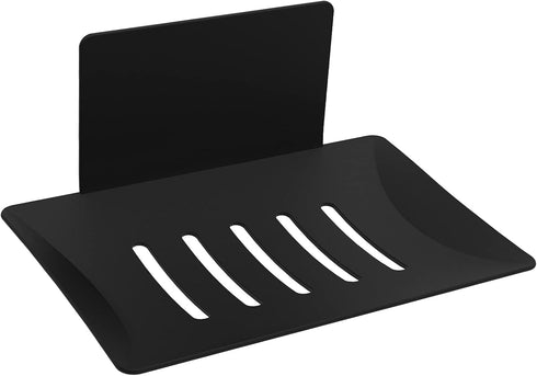 Soap Dish for Shower, 5 Slot Self-Adhesive Wall Mounted Soap Holder, Stainless Steel Black Soap Tray