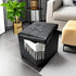 17x13x13in,Black Bsketa Storage Ottoman, Folding Foot Stool with Thicker Foam Padded Seat Small Leather Storage Ottoman