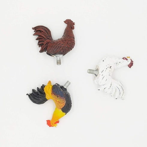 Rooster Design Rustic Brown Wood Paper Towel Holder Stand Up Paper Towel Holder, Easy One-Handed Tear Kitchen Paper